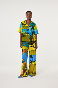 Brock Blouse | Yellow/Blue