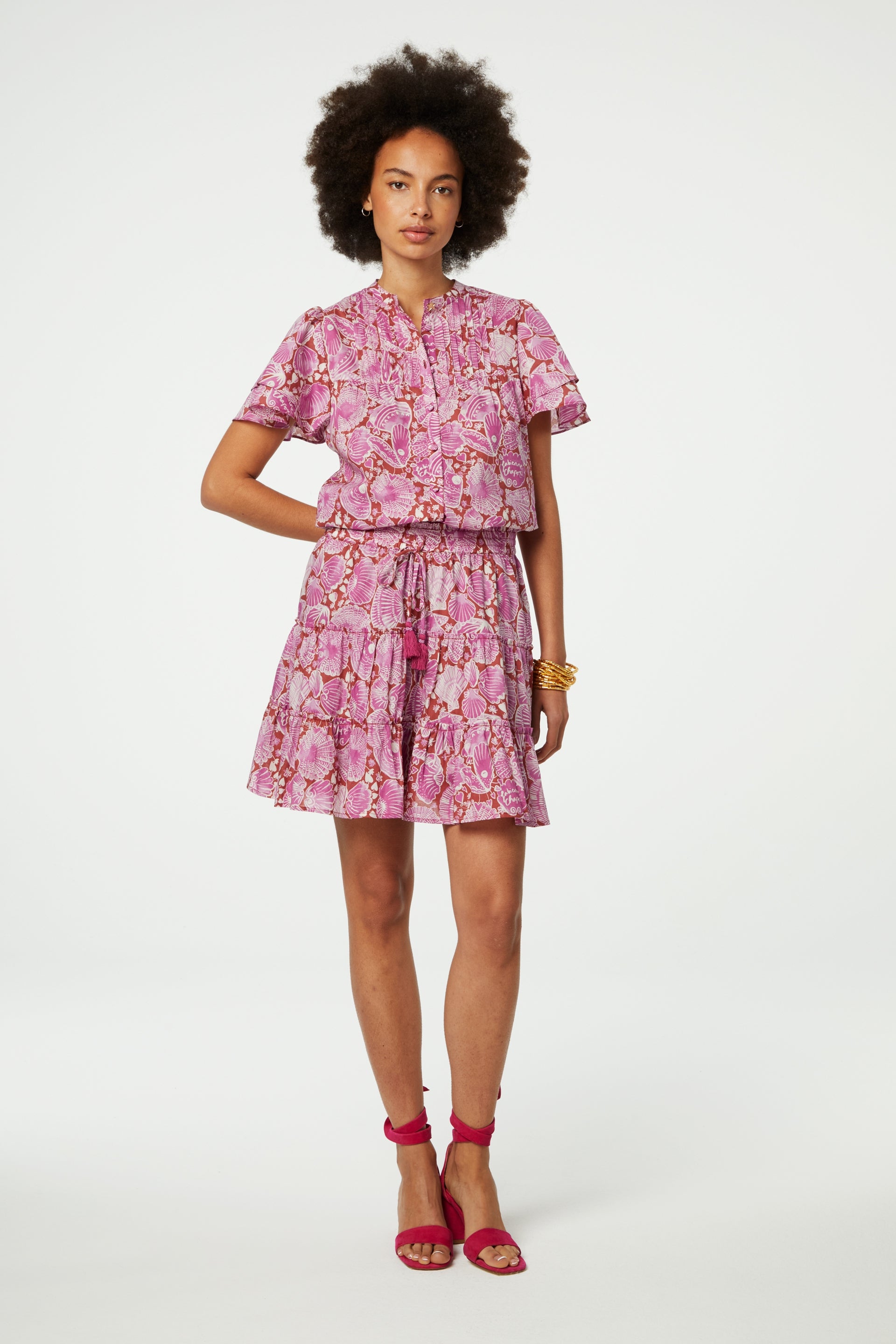 Bobbie Blouse | Tile Red/Plum Party