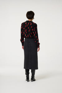 Coco Blouse | Black/Red Hot Chilli