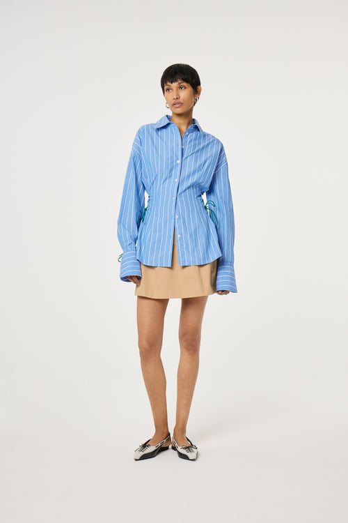 Indra Blouse | Marina Blue/Cosy White