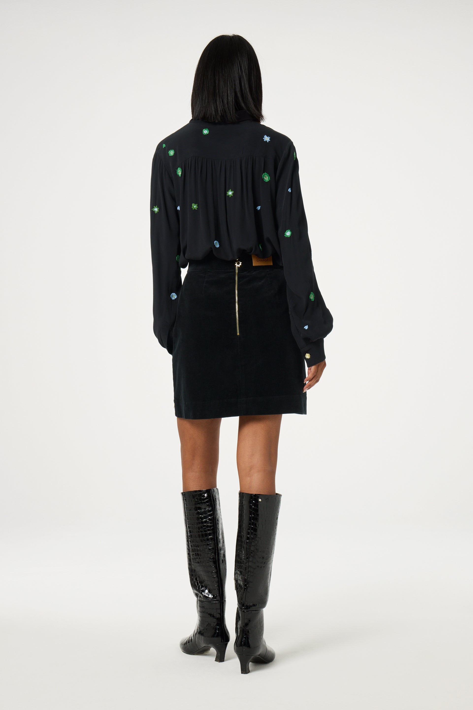 Lot Blouse | Black/Green