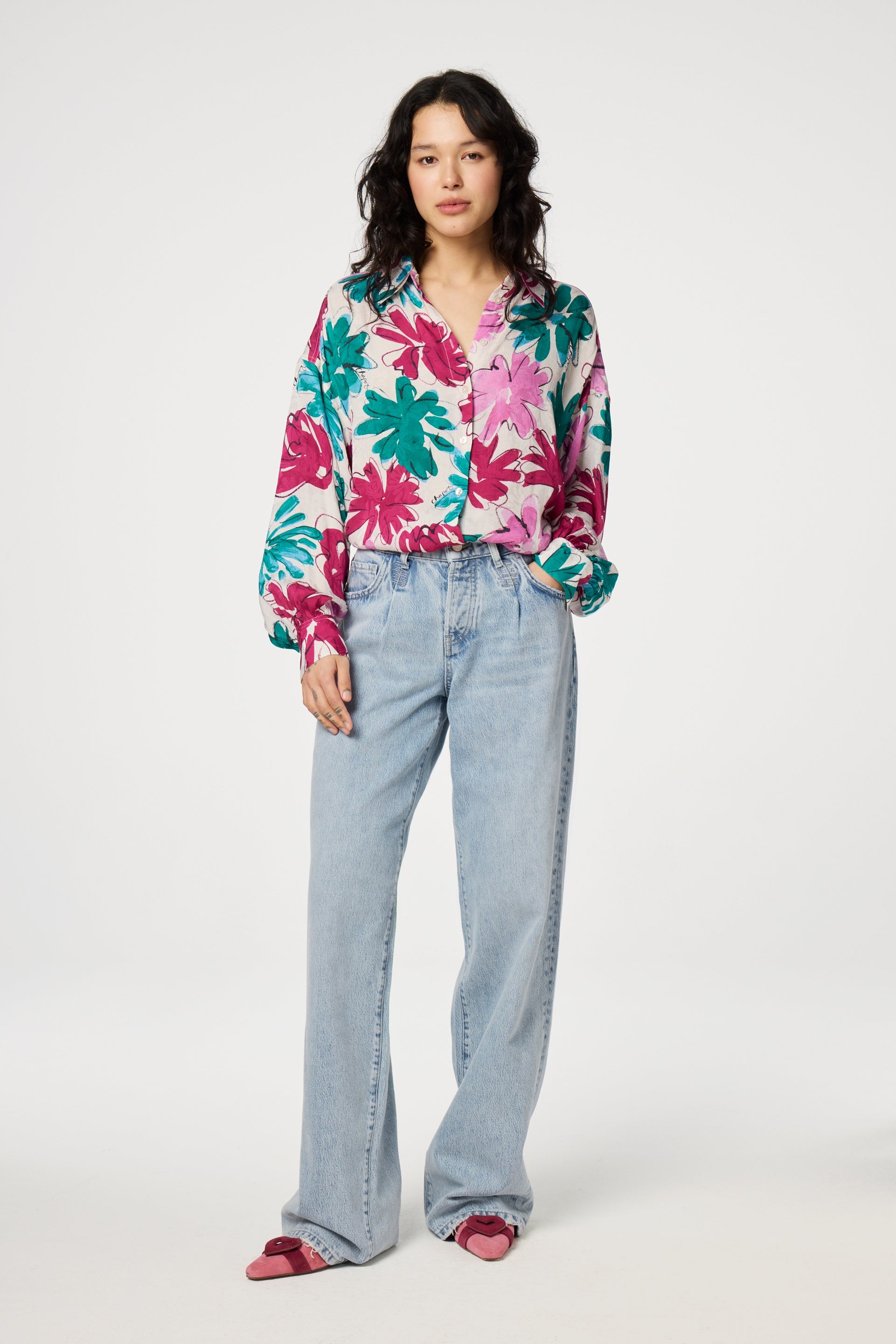 Gabriel Blouse | Warm white/Pink Frol