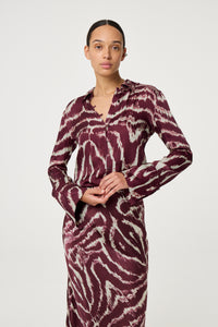 Kaia Blouse | Deep Burgundy/Creme