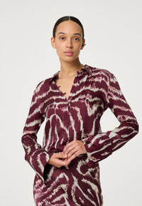 Kaia Blouse | Deep Burgundy/Creme