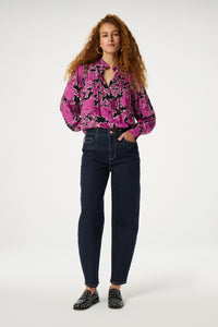 Lucky Blouse | Black/Raspberry