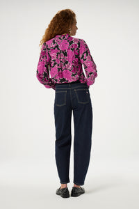 Lucky Blouse | Black/Raspberry