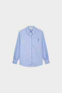 Alex Blouse | Warm White/Pool Blue