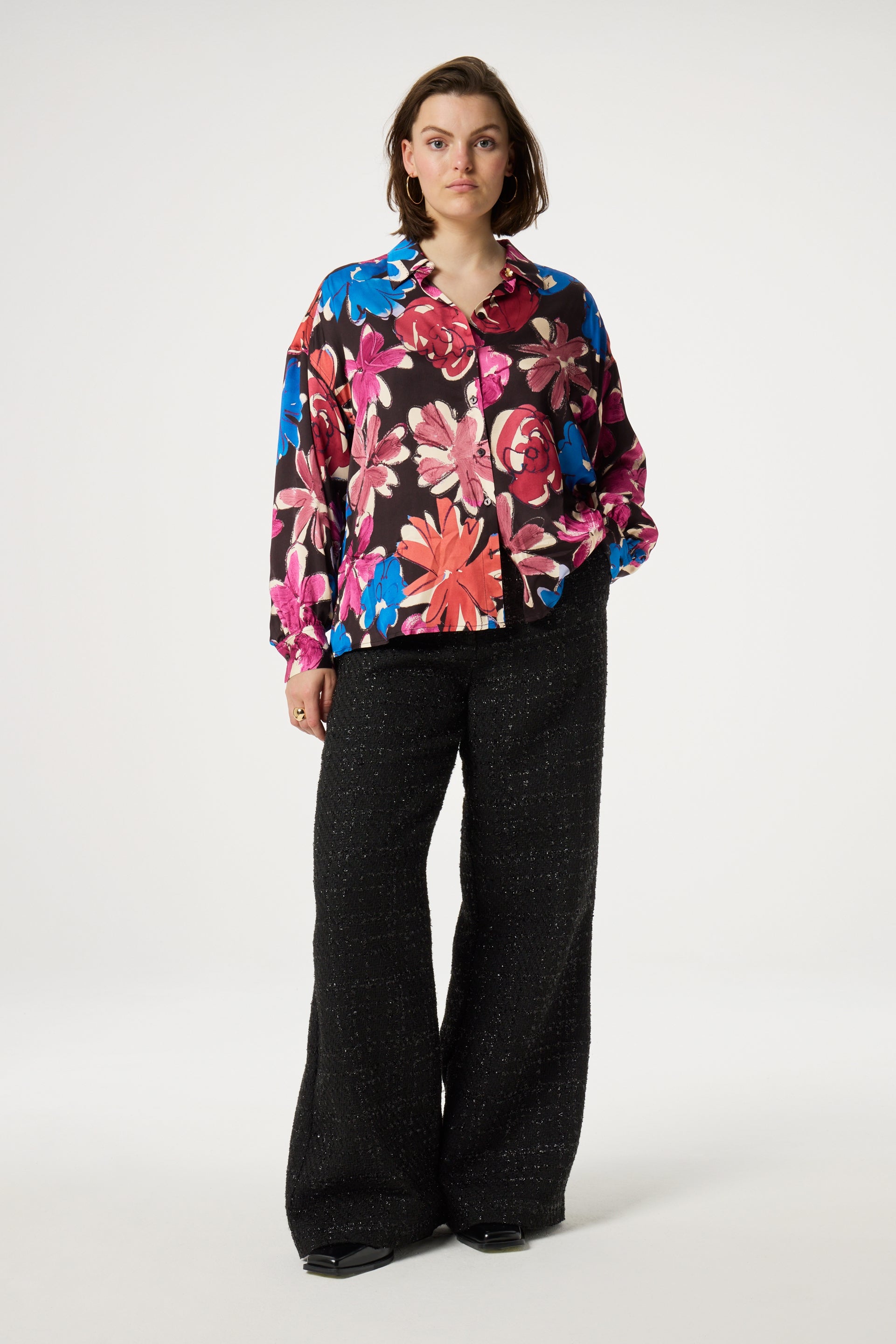 Gabriel Blouse | Black/Bright Blue