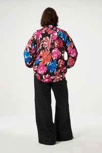 Gabriel Blouse | Black/Bright Blue