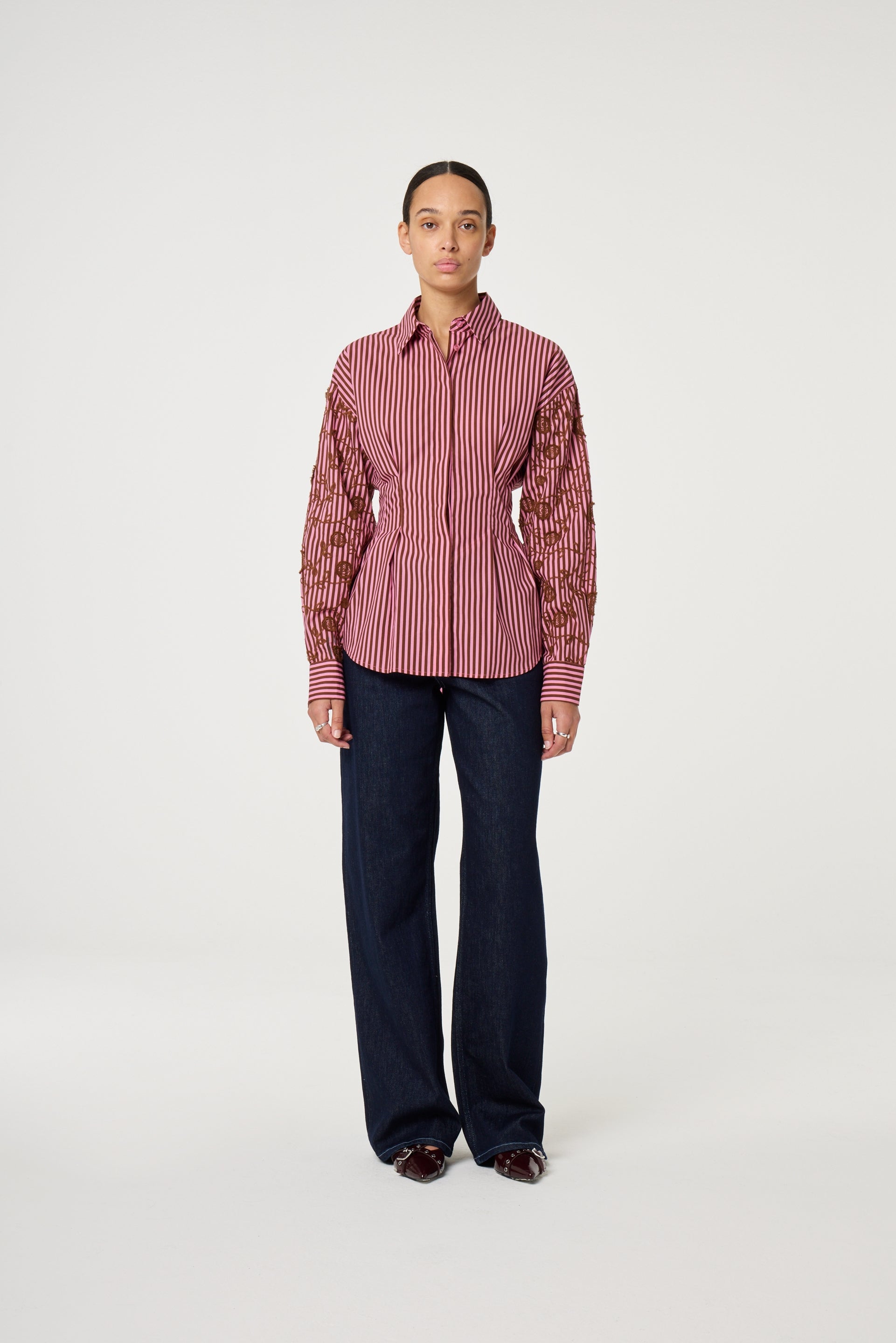 Rosey Blouse | Mocha Brown/Petal Pink
