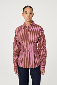 Rosey Blouse | Mocha Brown/Petal Pink