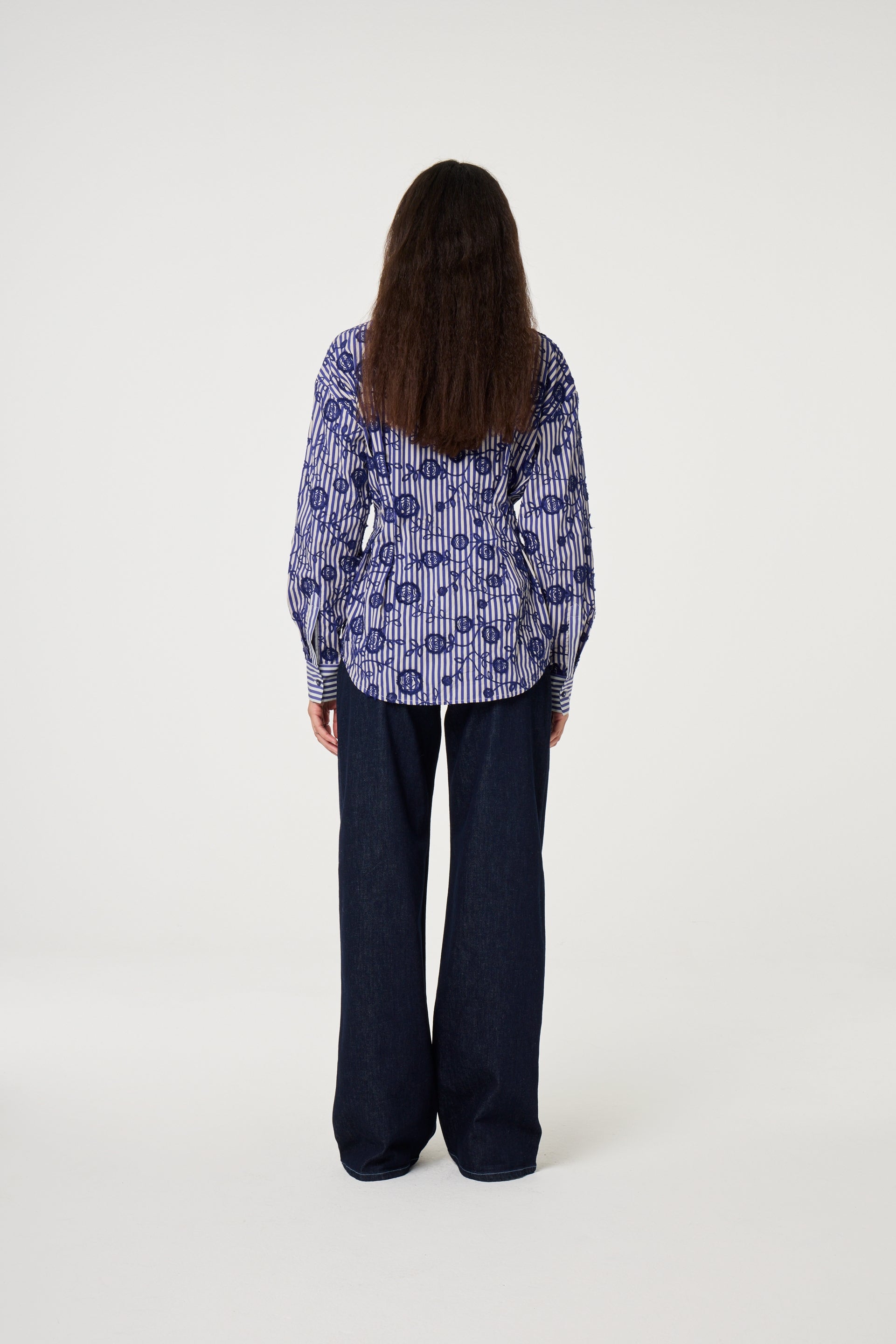Rosina Blouse | Cosy White/Royal Cobalt
