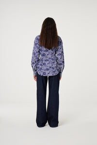 Rosina Blouse | Cosy White/Royal Cobalt