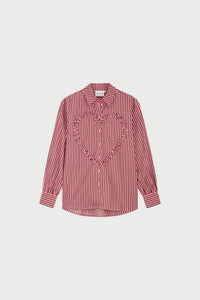 Alex Heart Blouse | Mocha Brown/Petal Pink