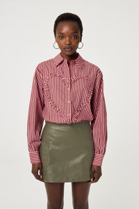 Alex Heart Blouse | Mocha Brown/Petal Pink