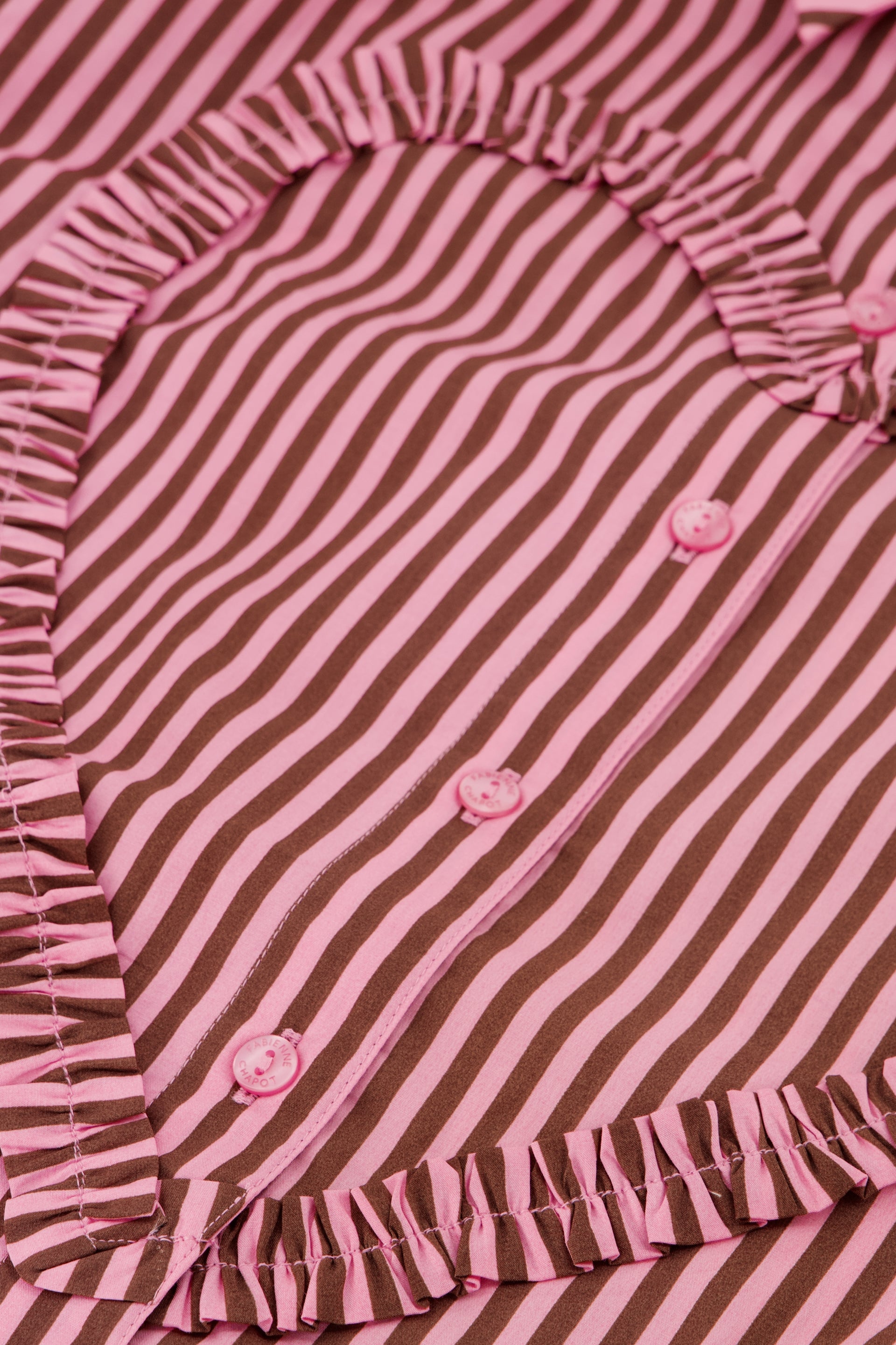 Alex Heart Blouse | Mocha Brown/Petal Pink