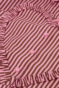 Alex Heart Blouse | Mocha Brown/Petal Pink