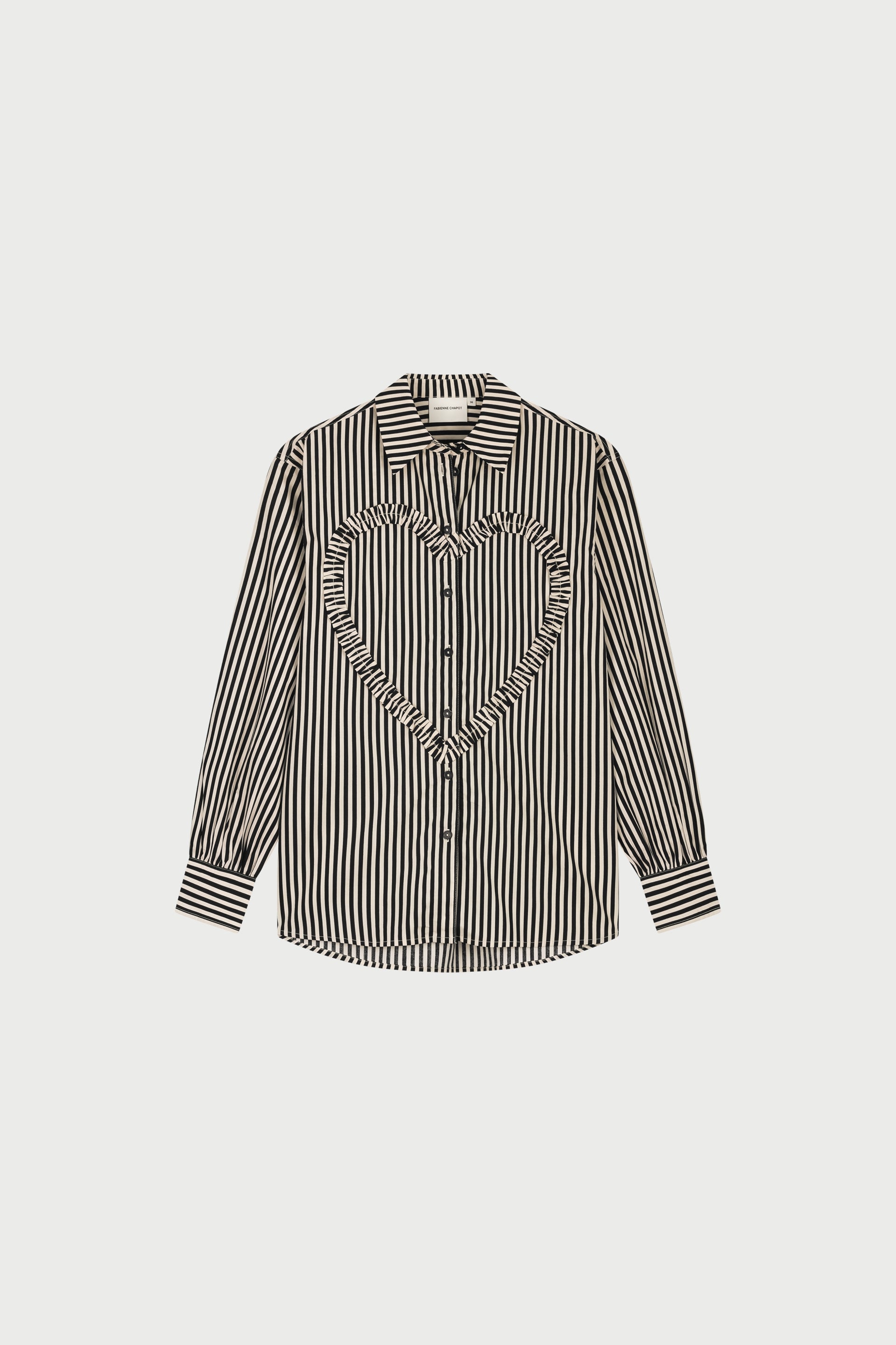 Alex Heart Blouse | Cosy White/Black Ink