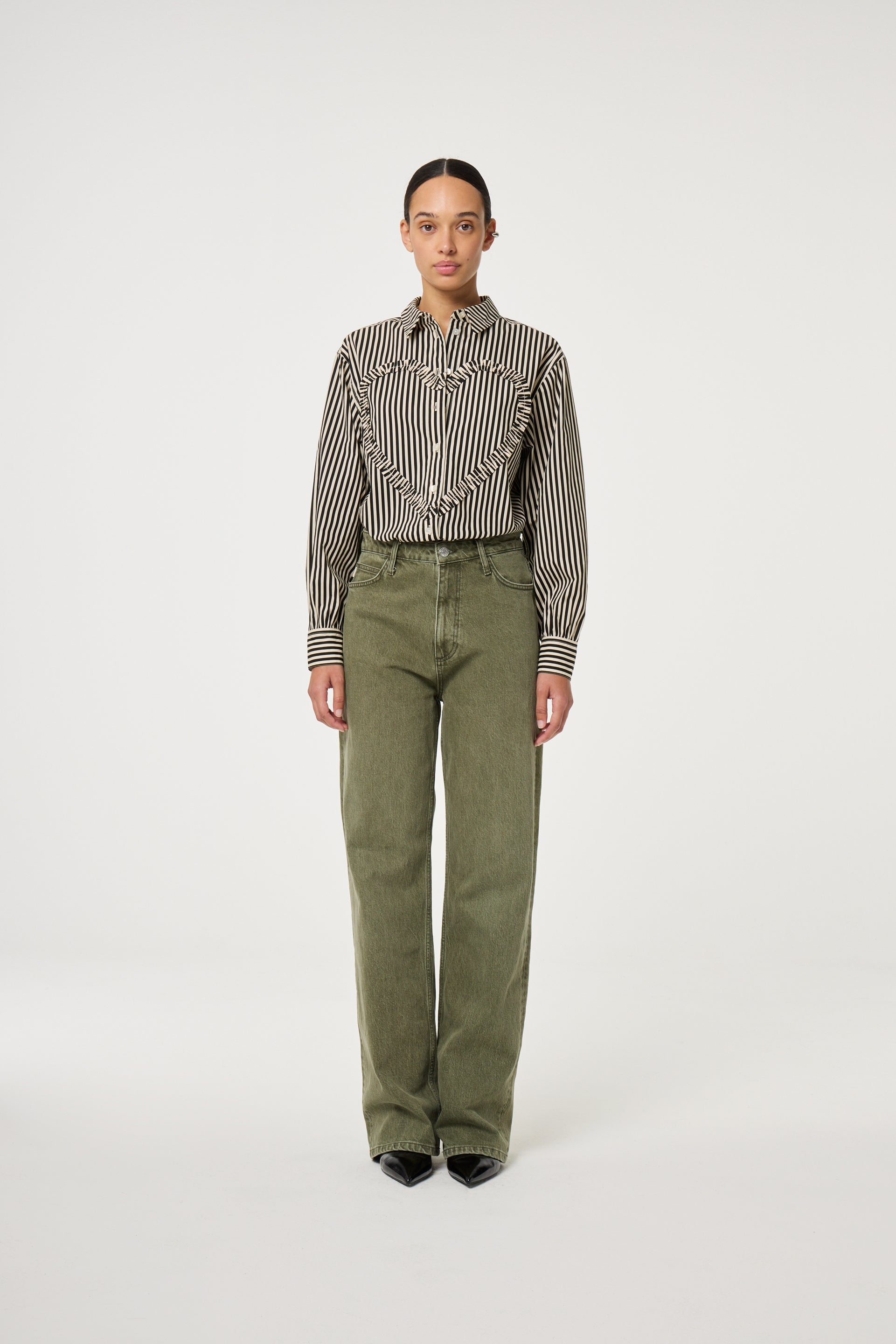 Alex Heart Blouse | Cosy White/Black Ink