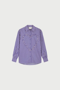 Alex Heart Blouse | Cosy White/Royal Cobalt