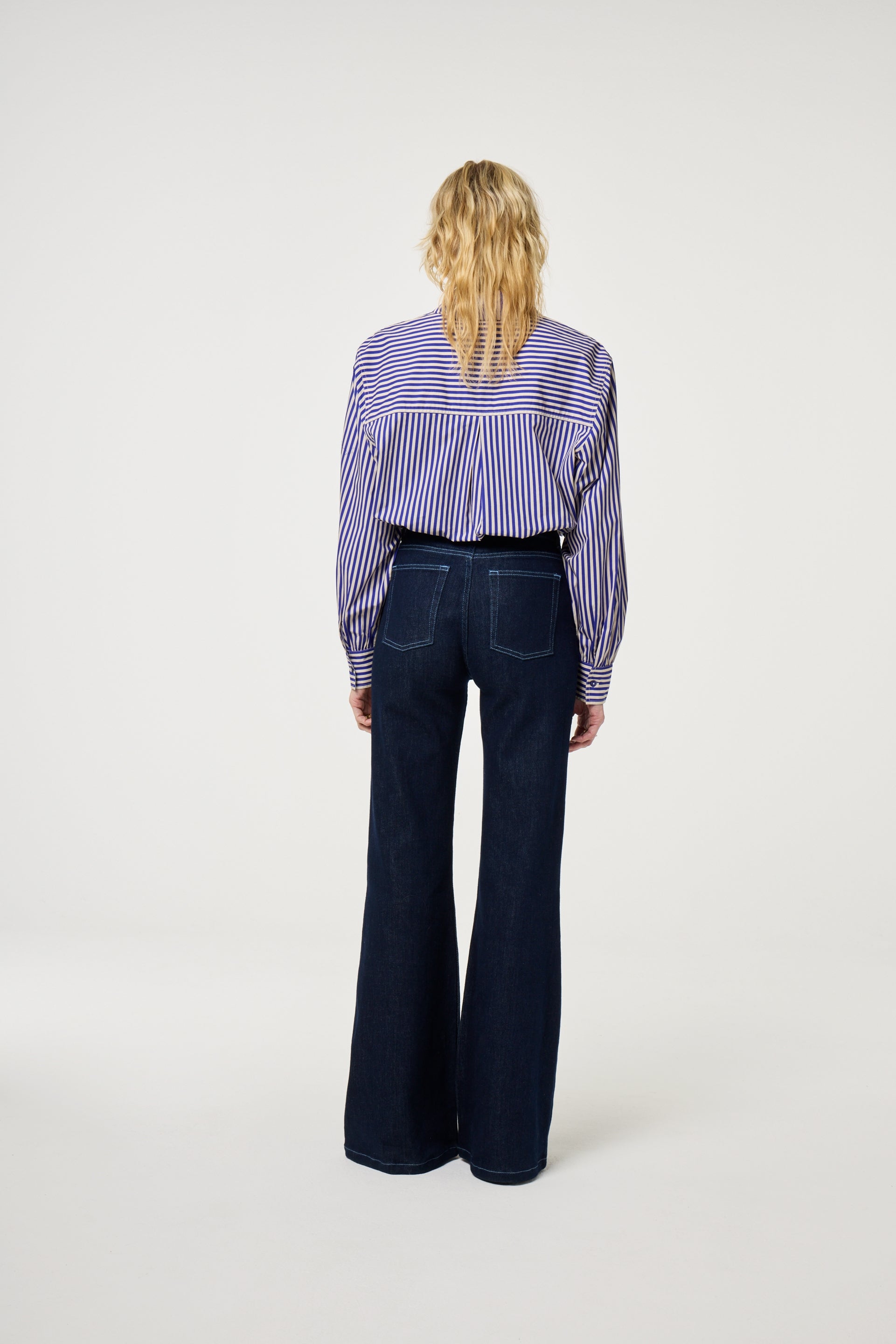 Alex Heart Blouse | Cosy White/Royal Cobalt