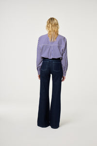 Alex Heart Blouse | Cosy White/Royal Cobalt