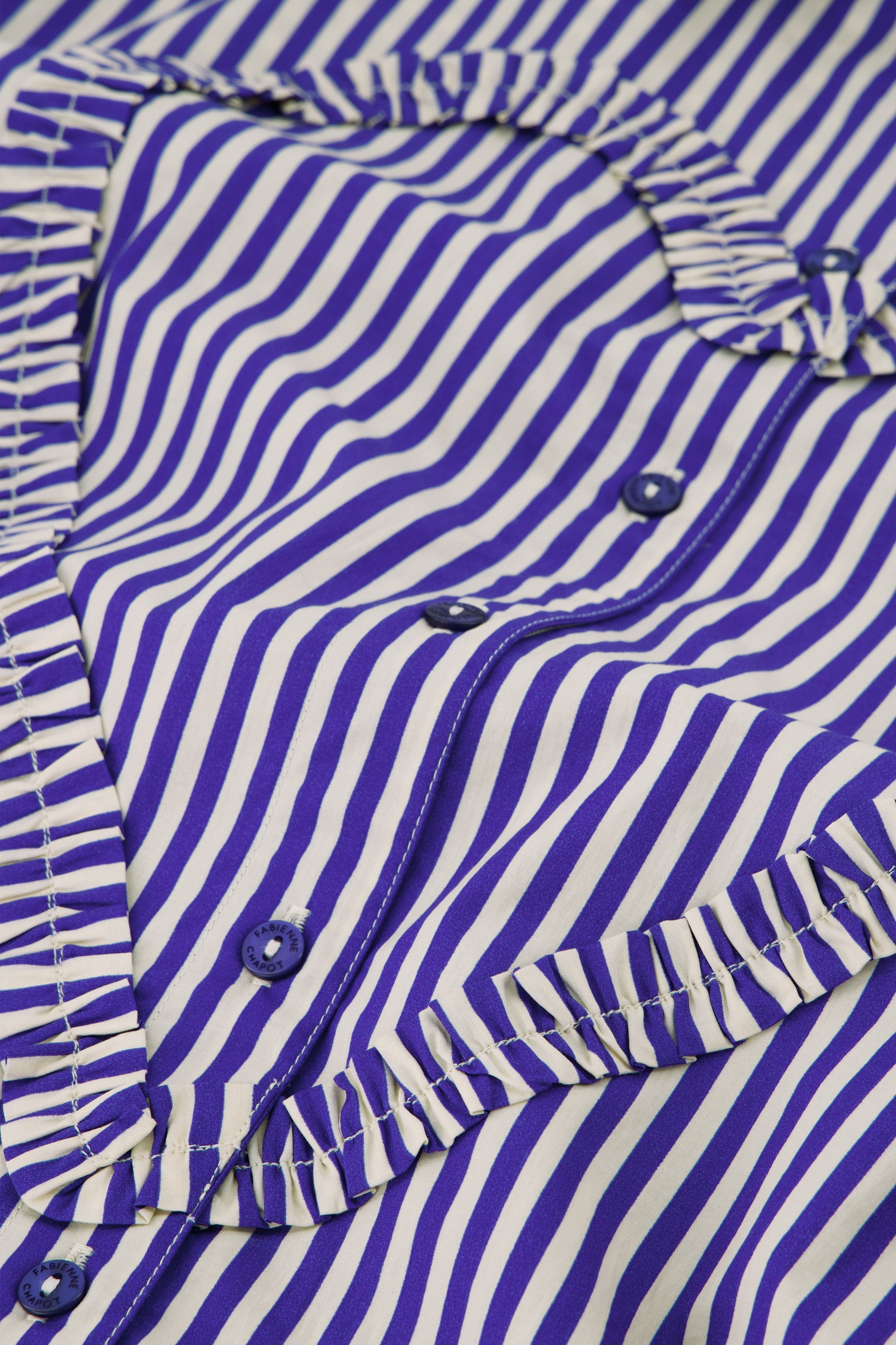 Alex Heart Blouse | Cosy White/Royal Cobalt