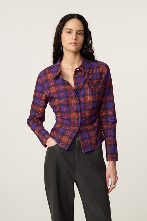 Charli Blouse | Deep Purple/Orange