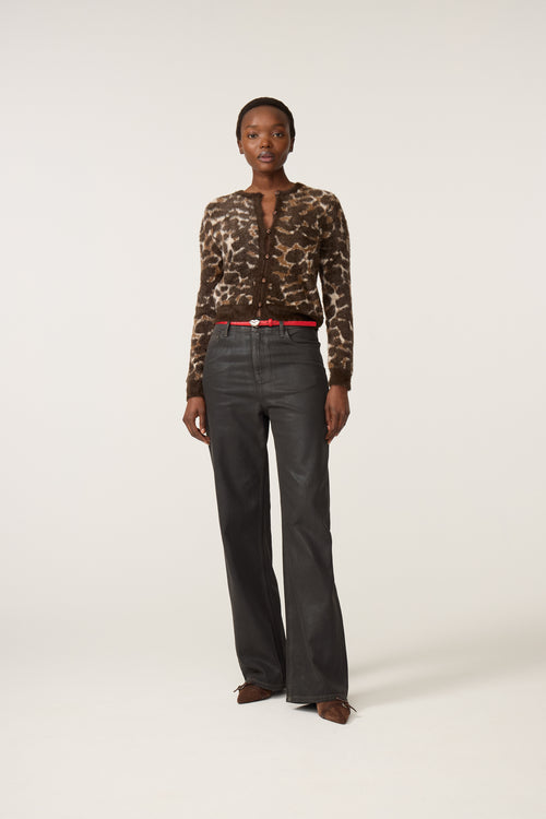 Henry Leopard Cardigan | Toffee/Camel Club