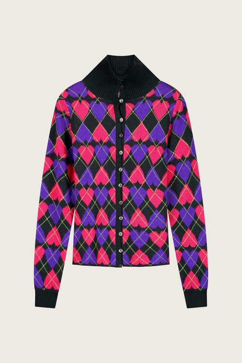 Jamie Cardigan | Scarab Green/Fab Fuchsia