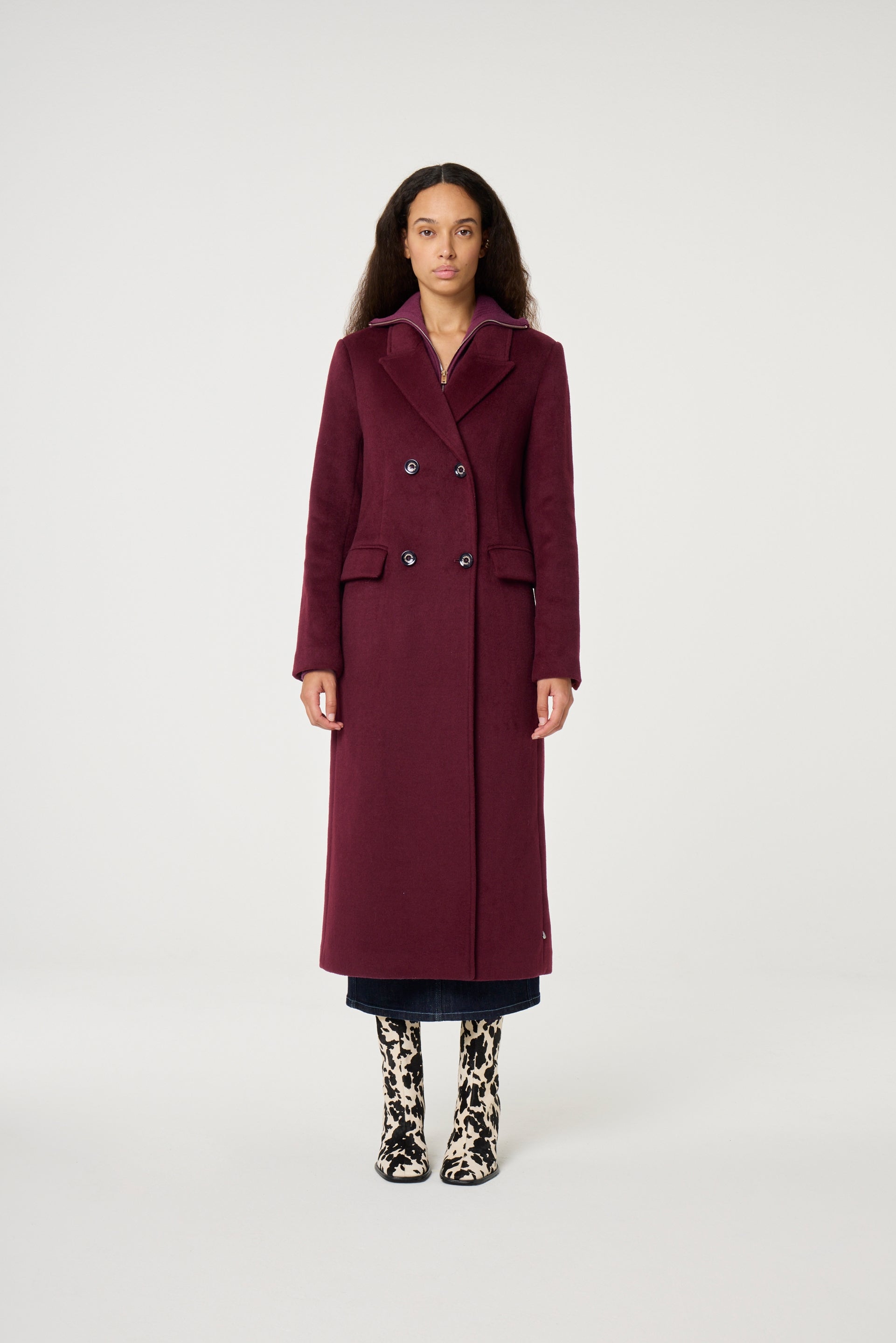 Sophia Coat | Deep Burgundy