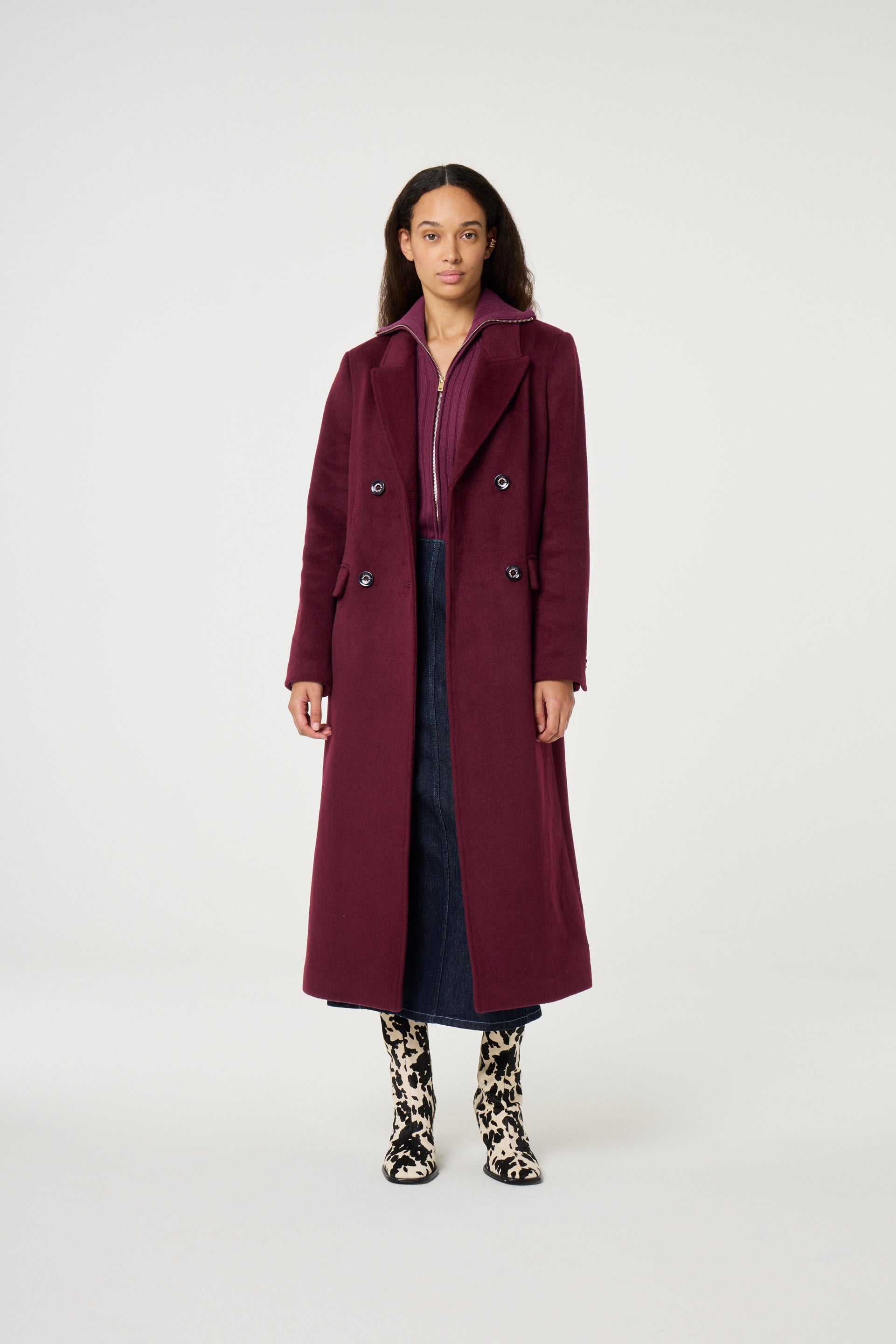 Sophia Coat | Deep Burgundy