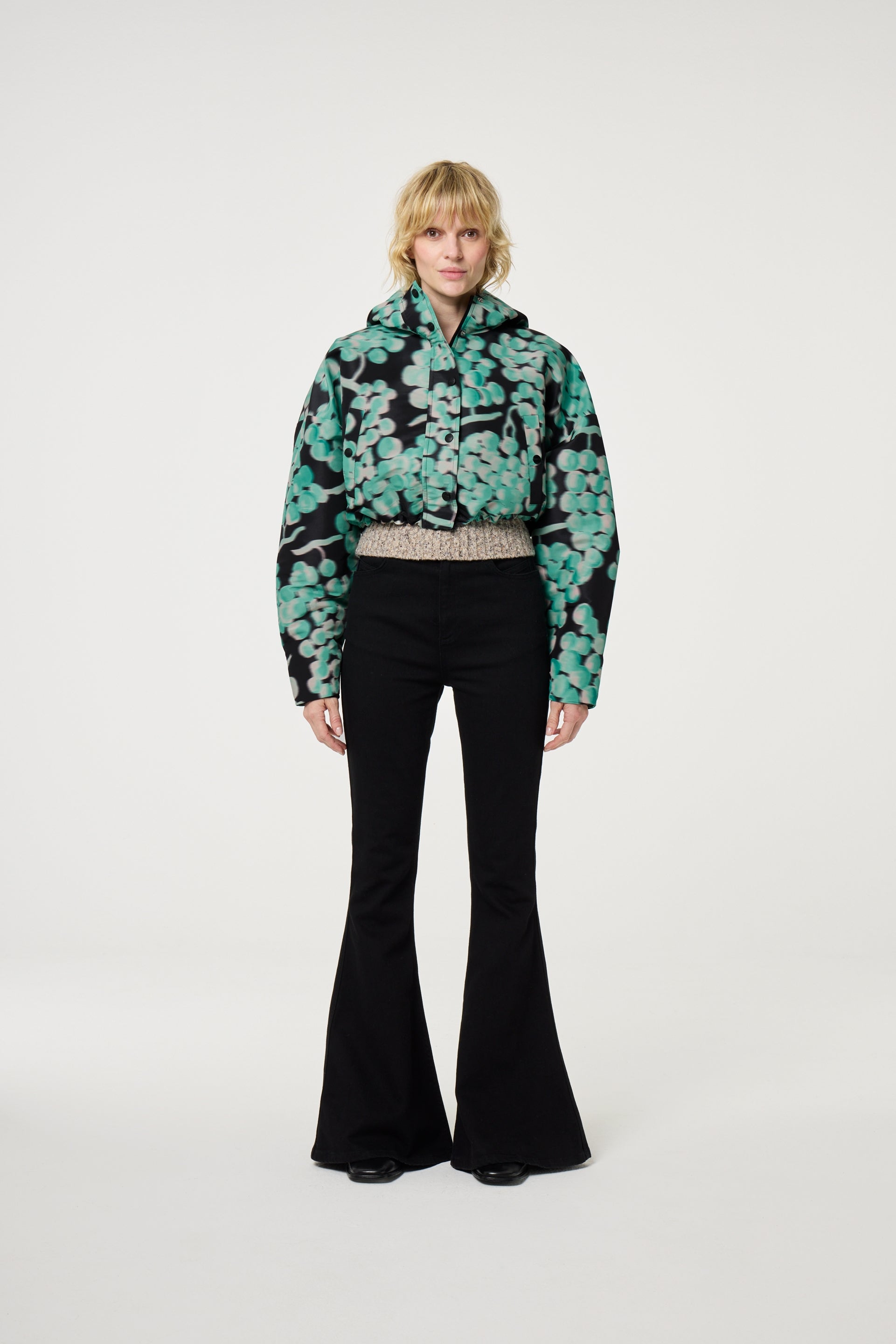Bennie Puffer | Black/Mint Green