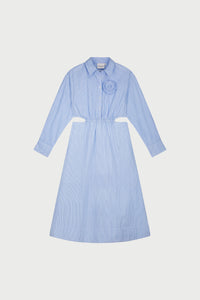 Camila Dress | Warm White/Pool Blue