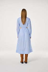 Camila Dress | Warm White/Pool Blue