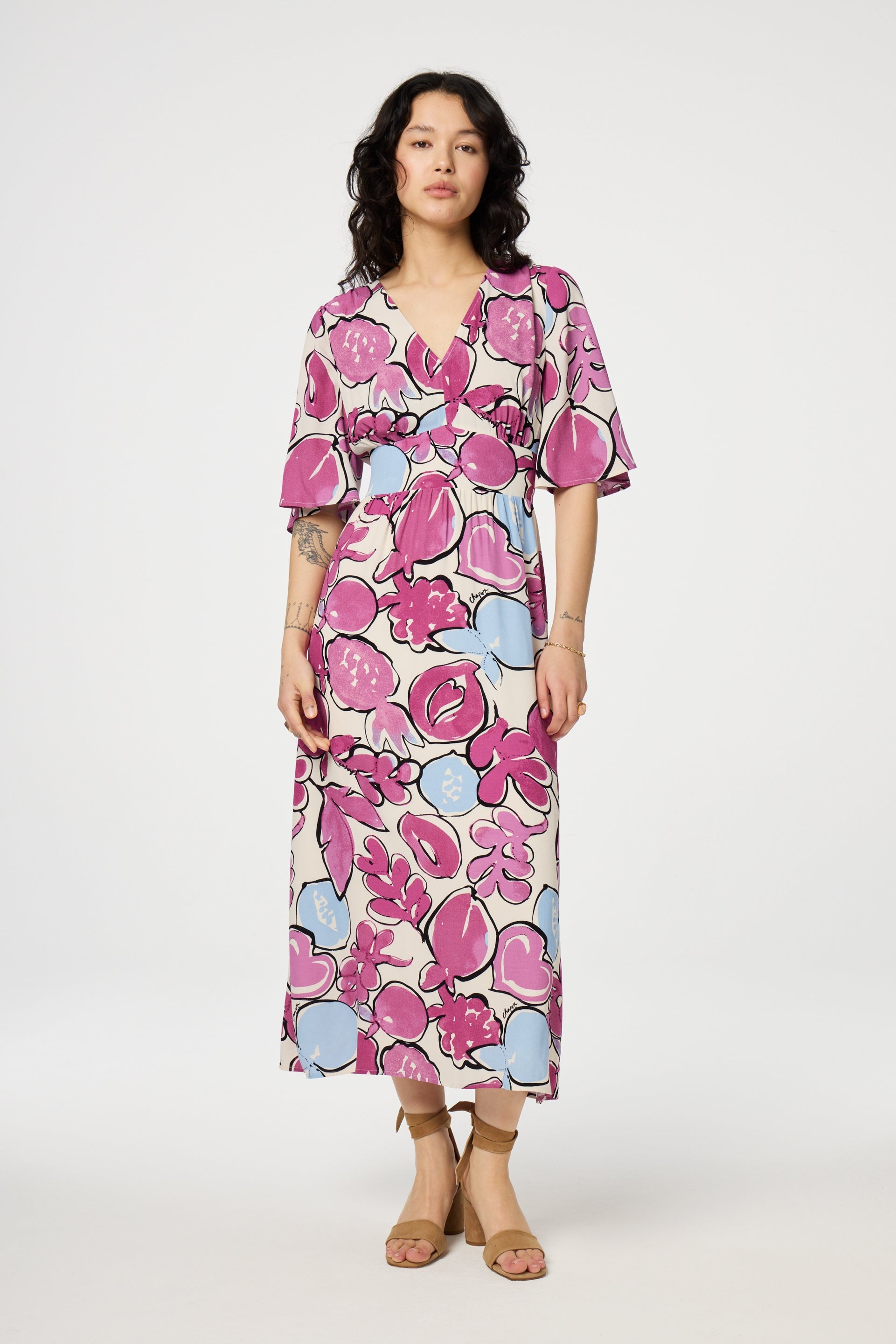Jonne Dress | Warm White/Plum Part