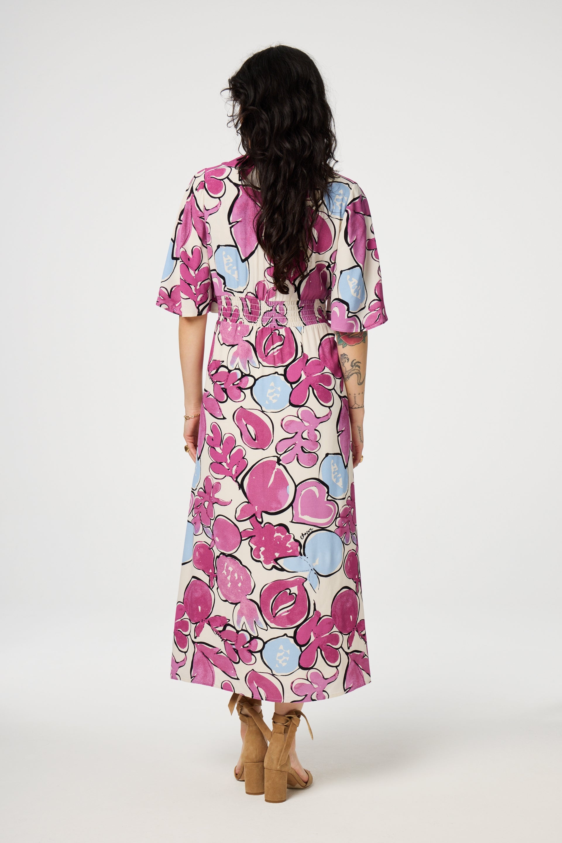 Jonne Dress | Warm White/Plum Part