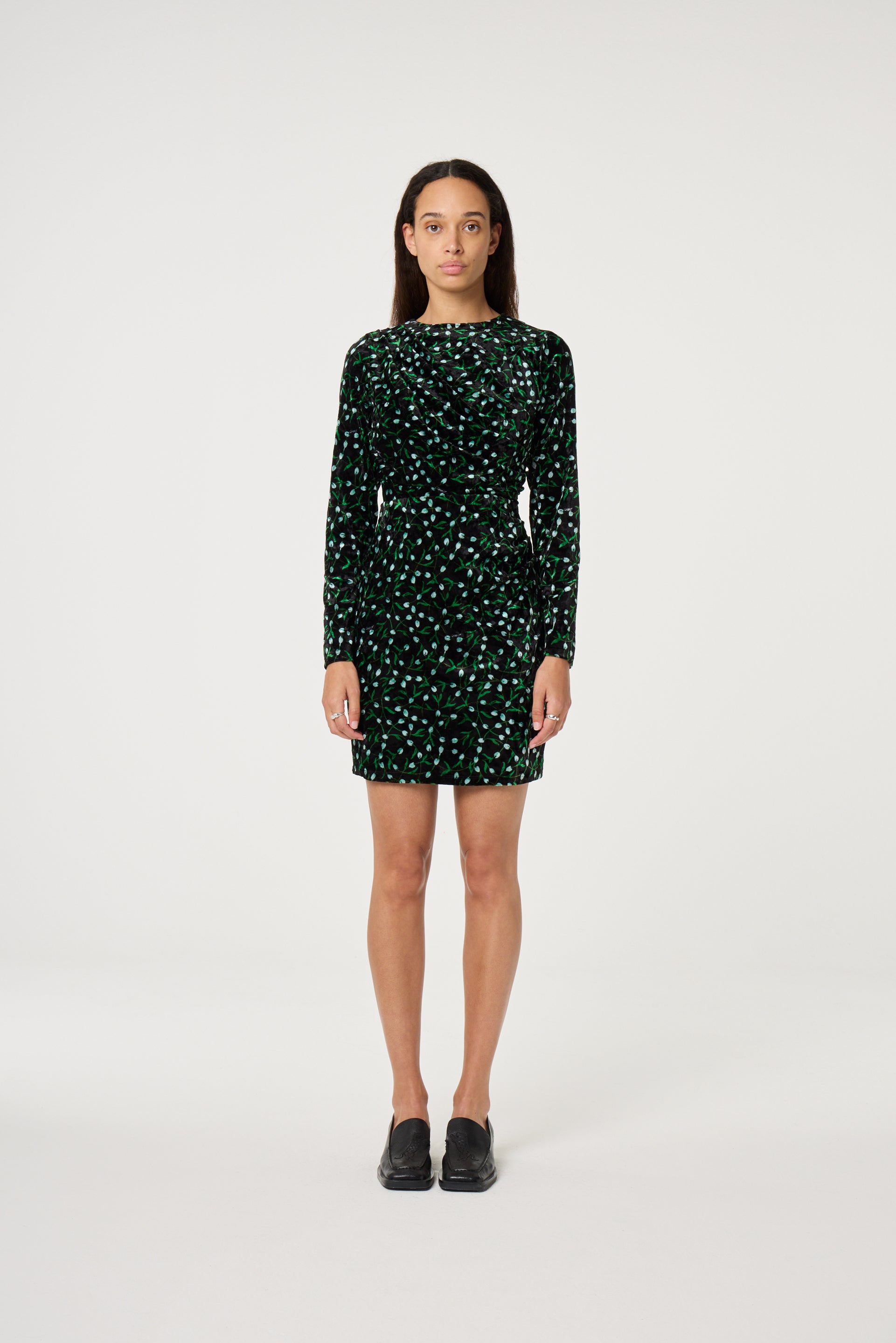 Verolin Dress | Black/Winter Greens