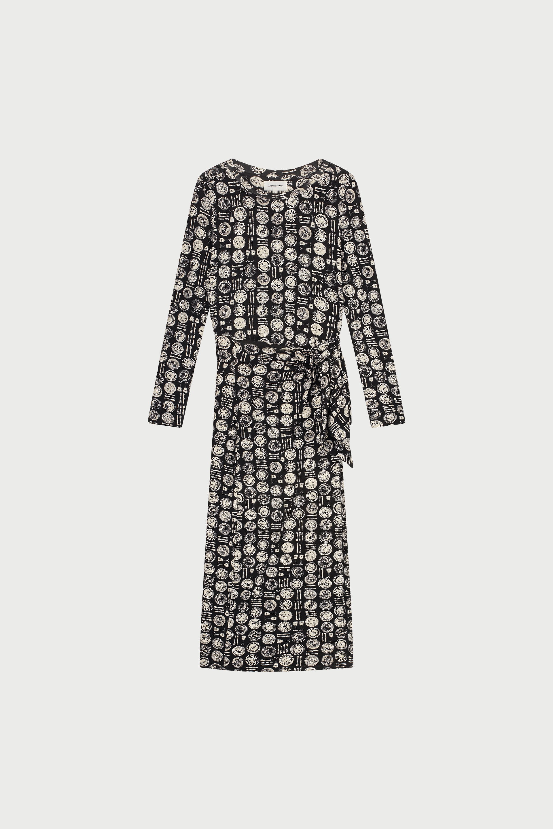 Lilo Midi Dress | Black/Creme Brulee