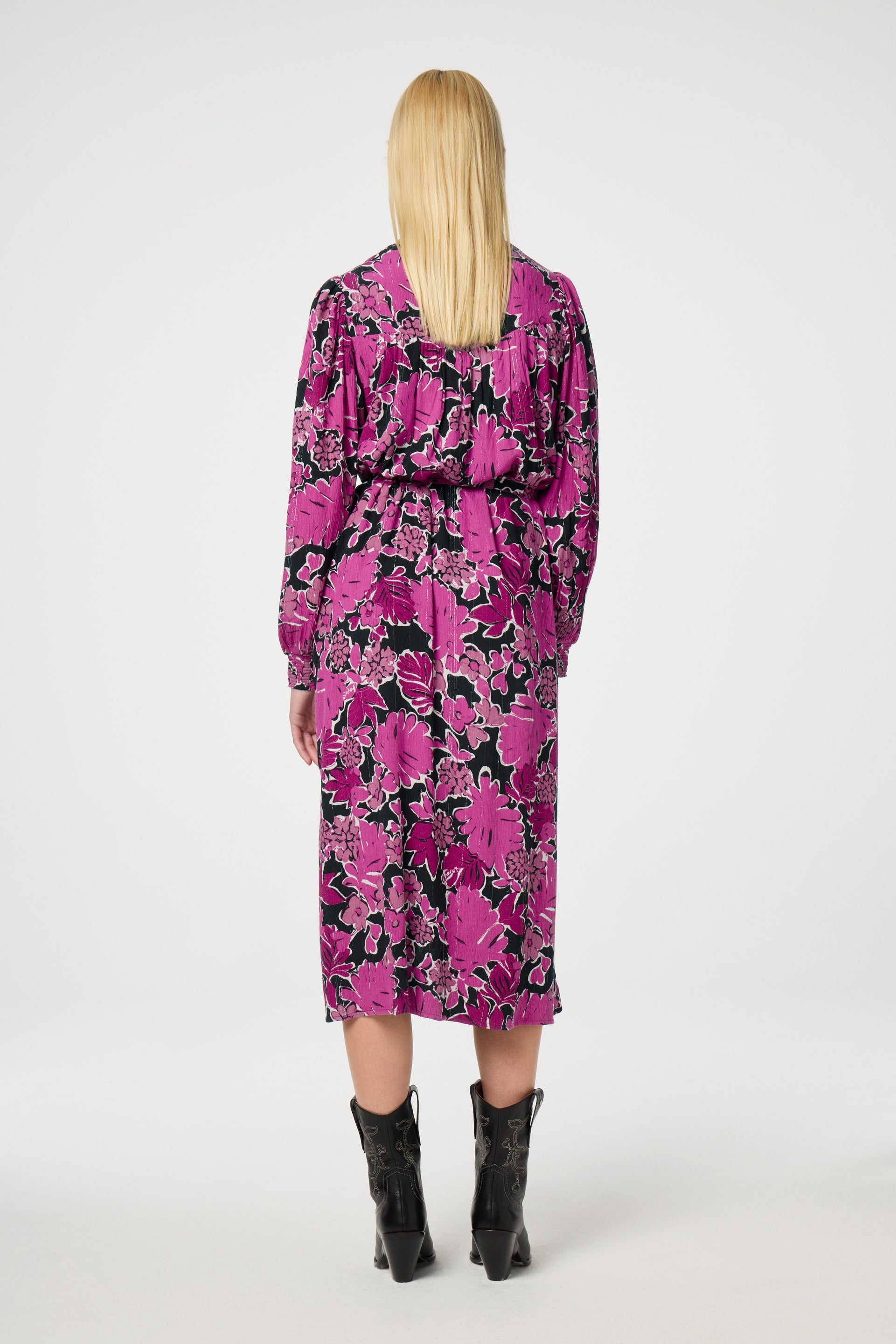 Willa Dress | Black/Raspberry