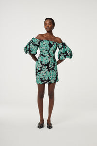 Shiraz Dress | Black/Mint Green