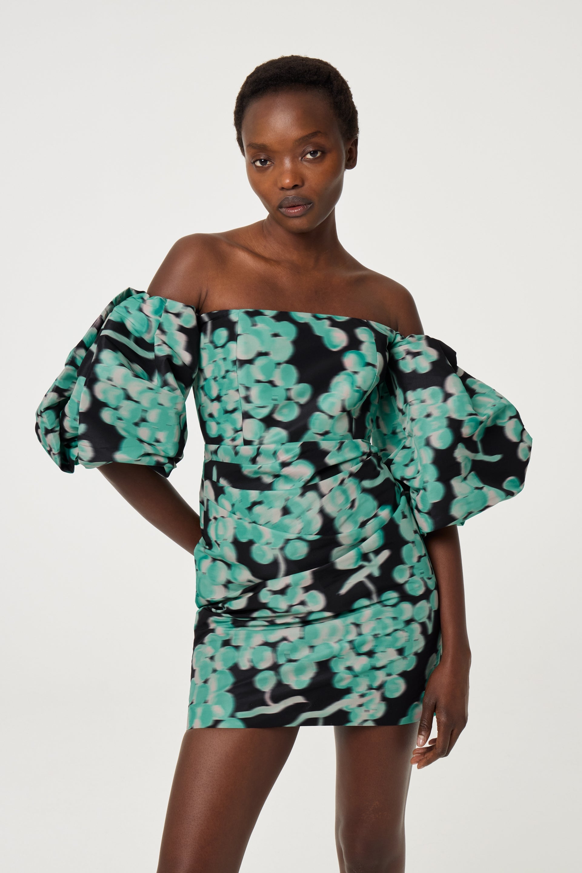 Shiraz Dress | Black/Mint Green