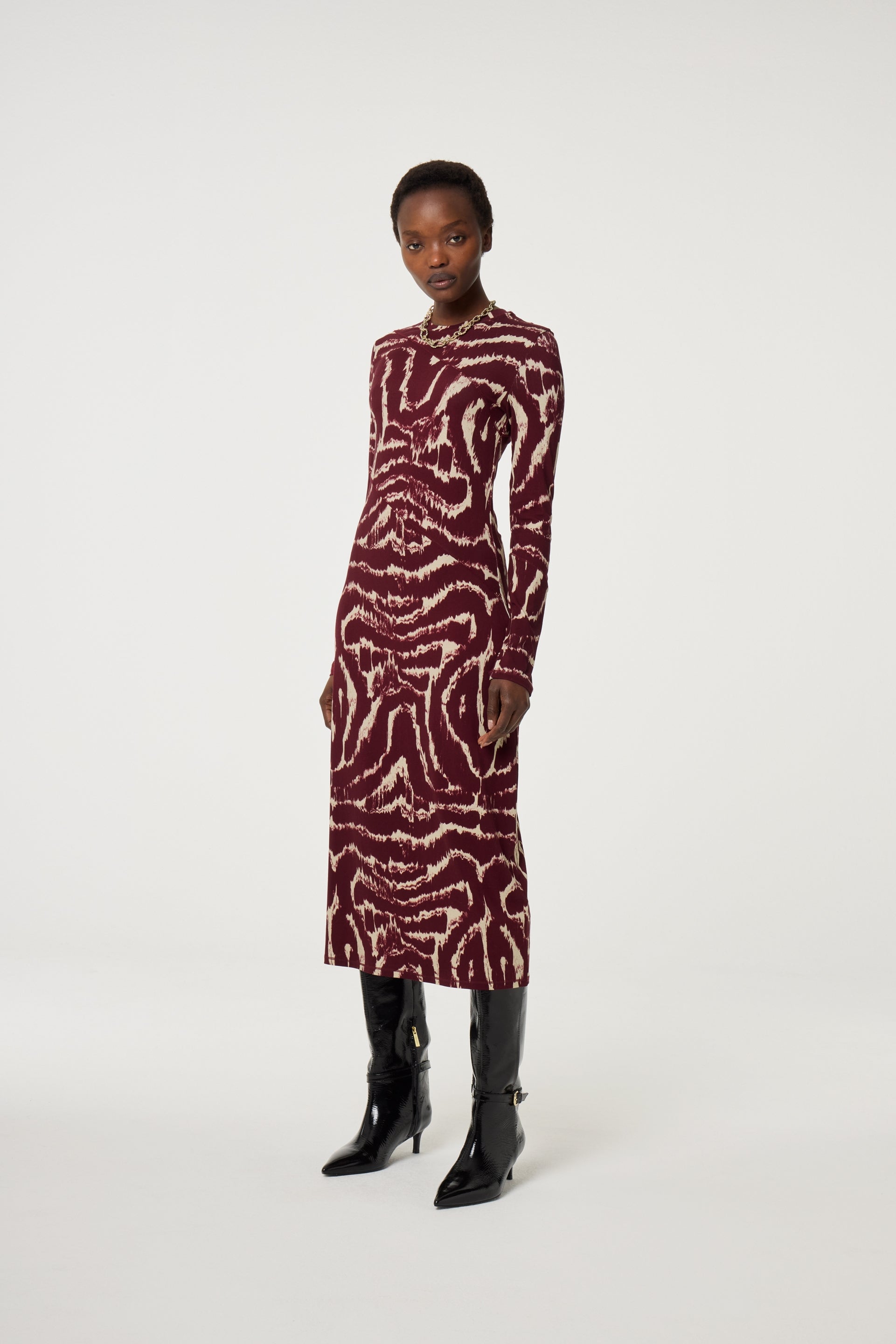 Quint Dress | Deep Burgundy/Creme