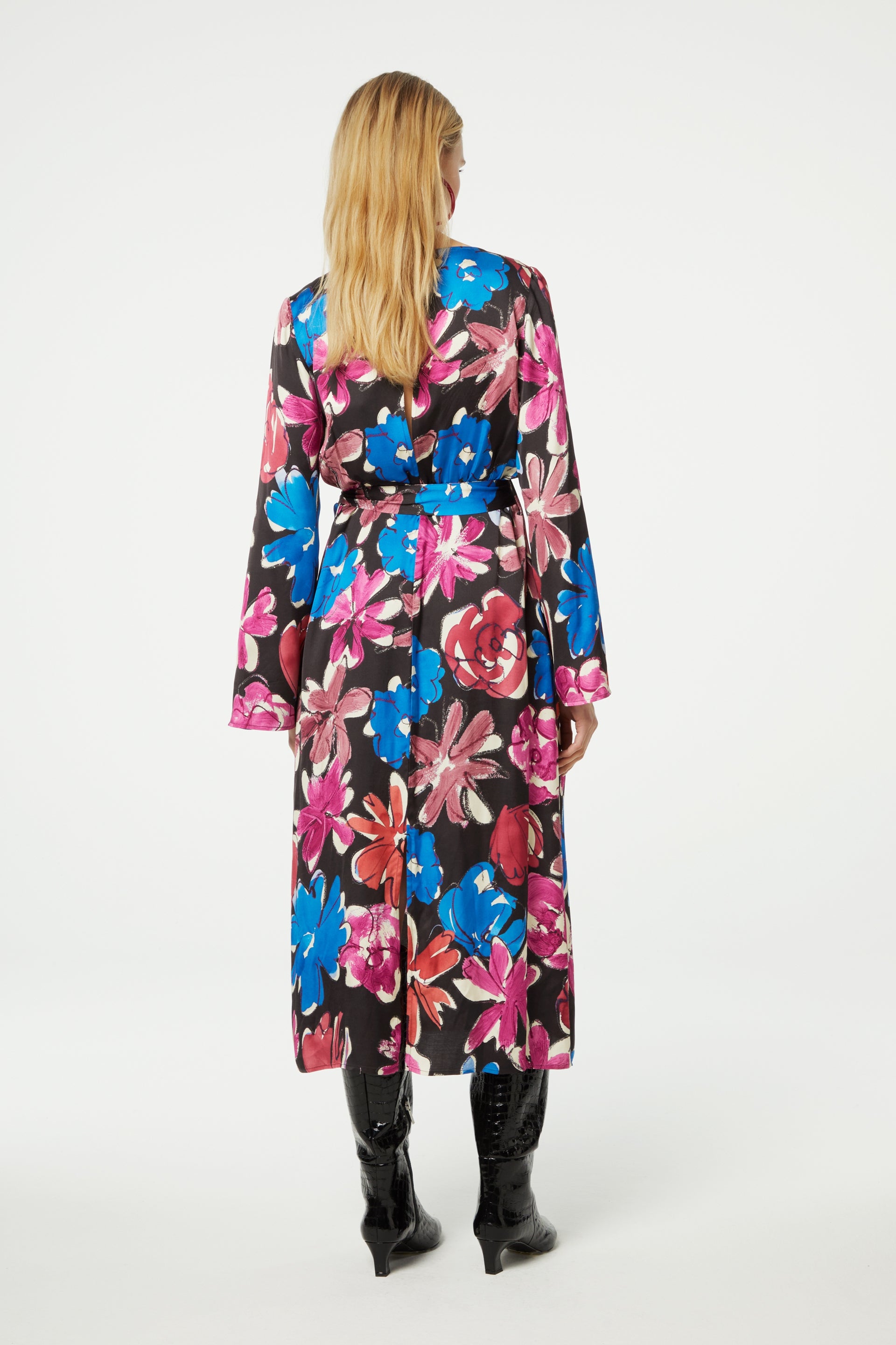Darina Dress | Black/Bright Blue