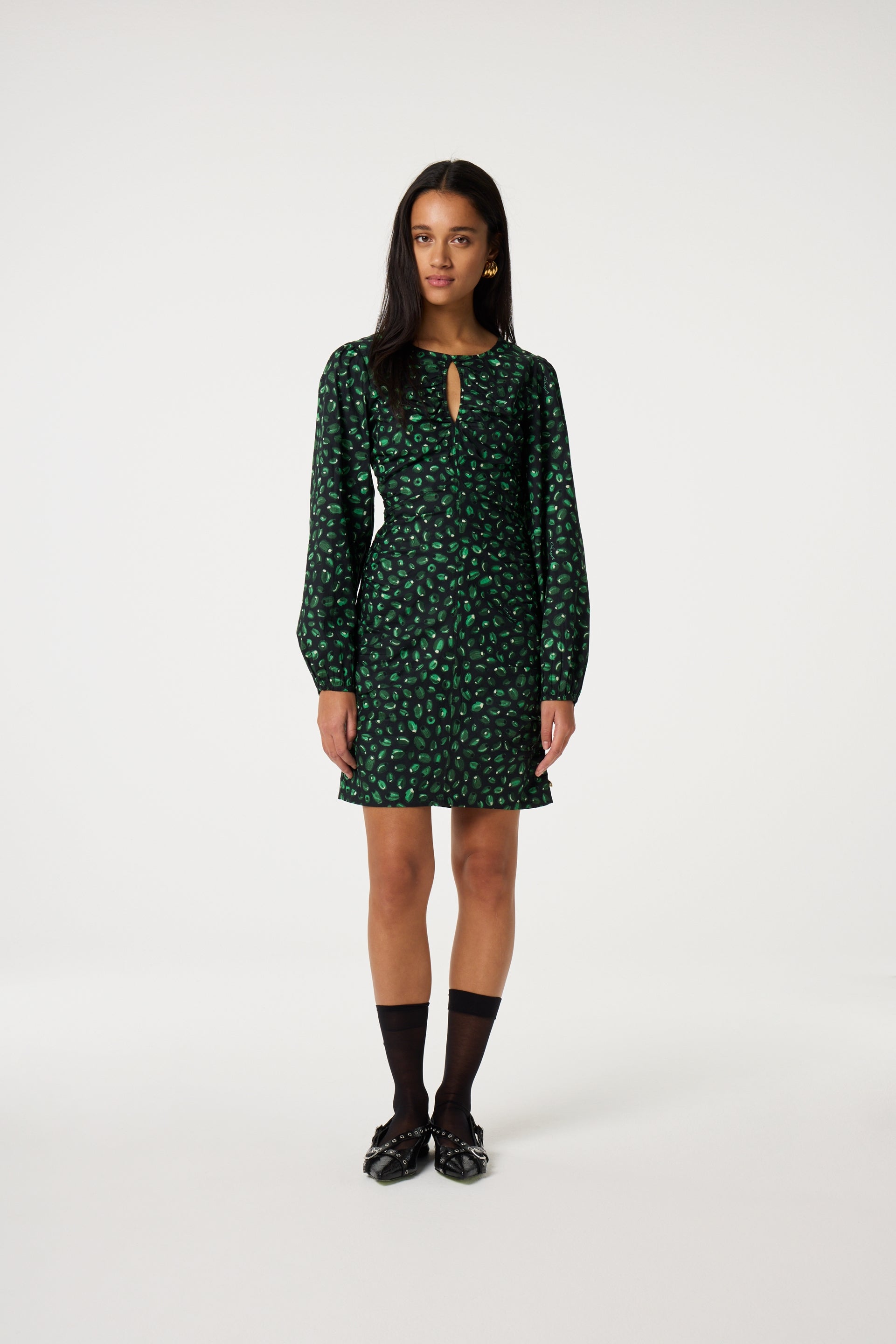 Maartje Dress | Creme Brulee/Green G