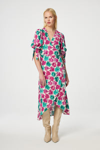 Hannah Dress | Warm white/Plum Part