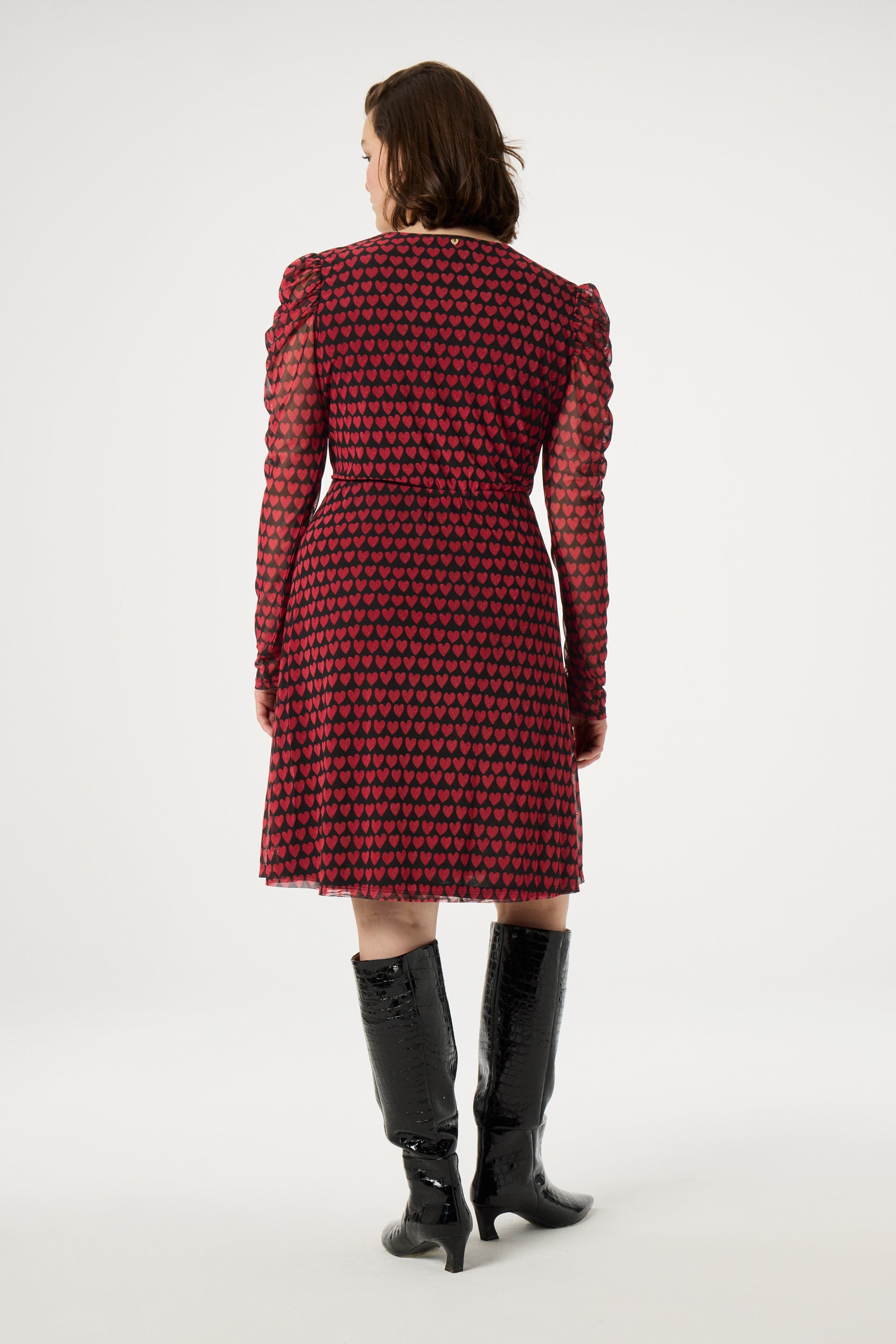 Flake Dress | Black/Cerise Red