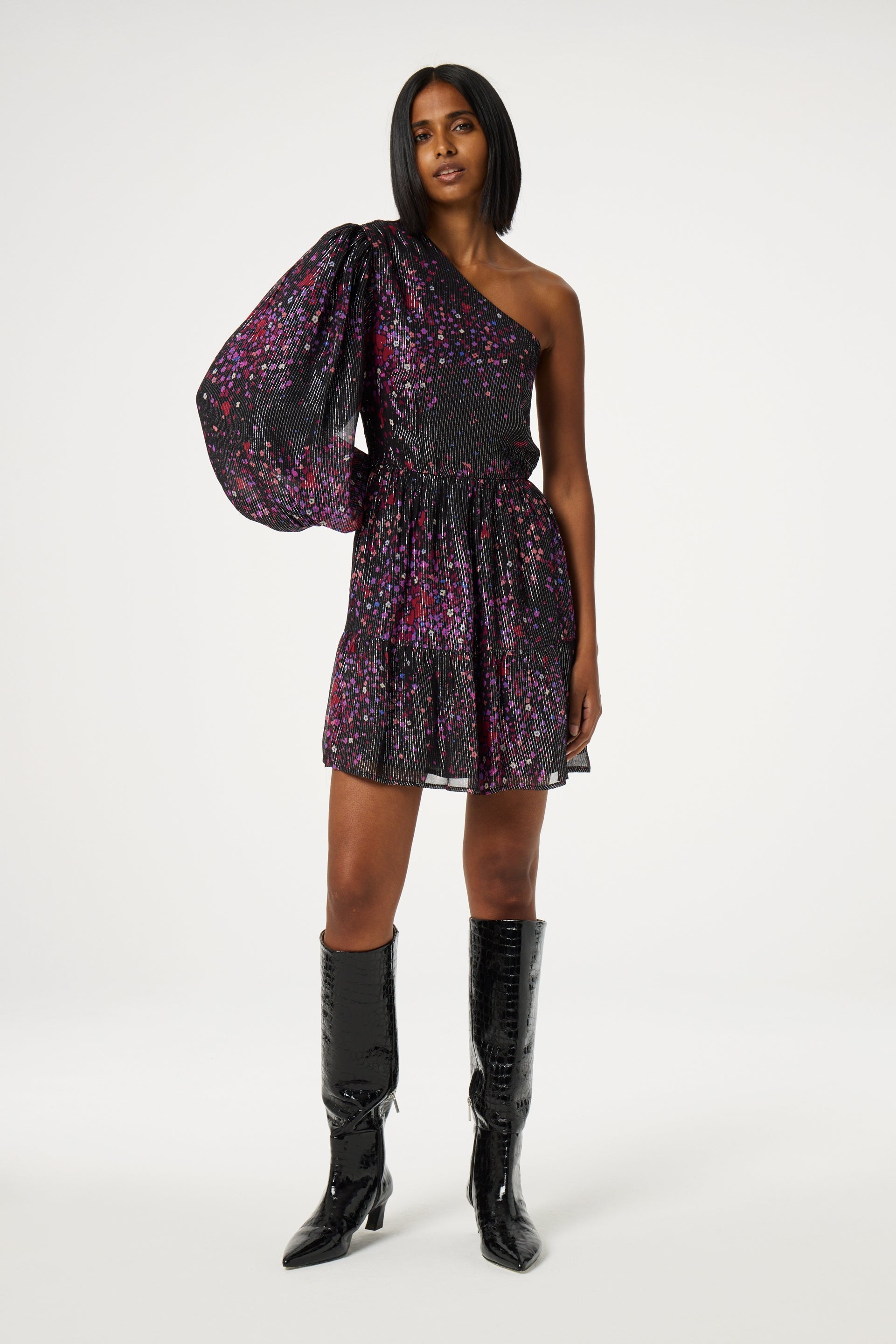 Romy Dress | BLack/Raspberry