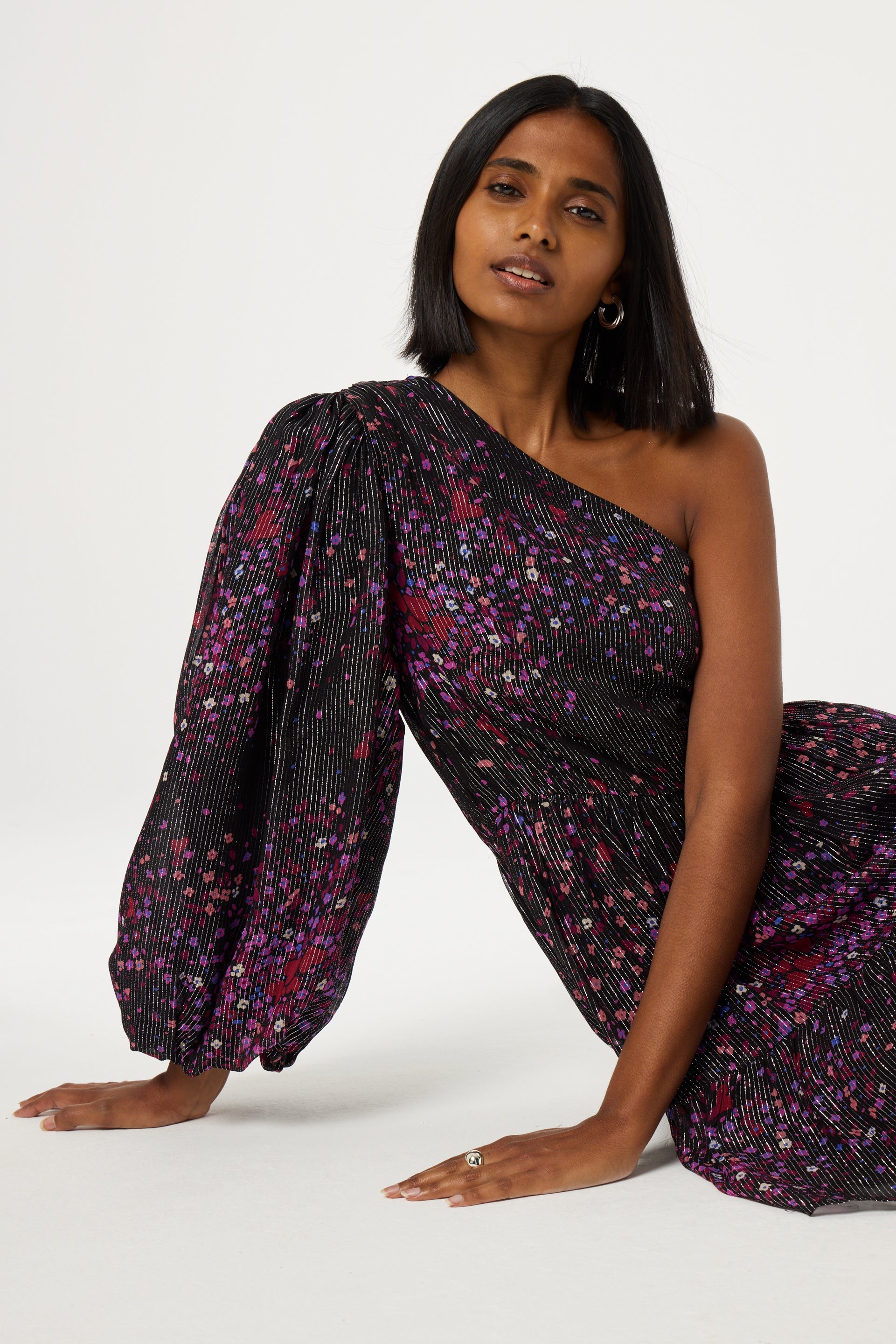 Romy Dress | BLack/Raspberry