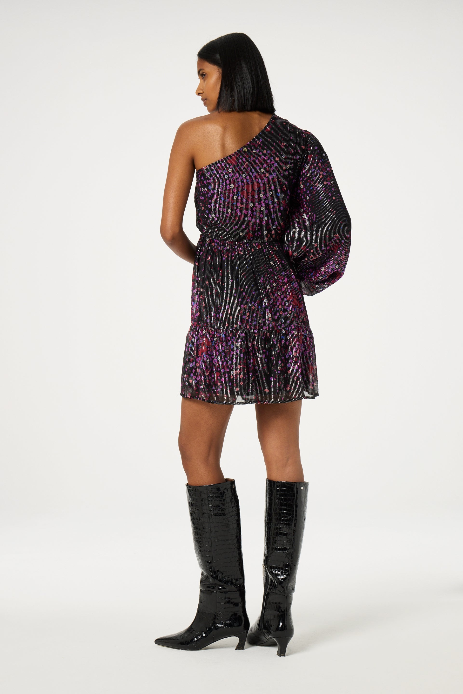 Romy Dress | BLack/Raspberry